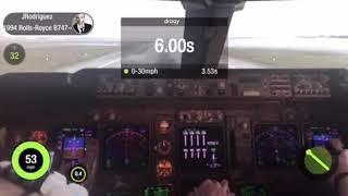 Boeing 747 0-60mph 60-130mph 1/4 mile dragy acceleration