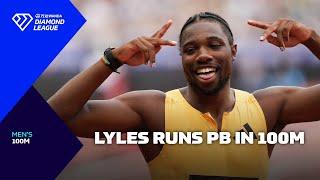 Noah Lyles runs new 100m PB in London - Wanda Diamond League 2024