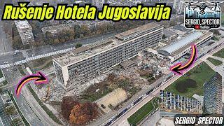 HOTEL JUGOSLAVIJA RUŠENJE IZ DRONA UŽIVO #beograd