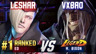 SF6 ▰ LESHAR (#1 Ranked Ed) vs VXBAO (M.Bison) ▰ High Level Gameplay