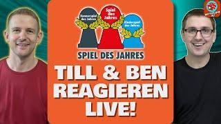 SPIEL DES JAHRES 2024 - Till & Ben reagieren LIVE auf die Nominierungen