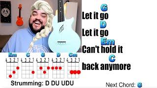 LET IT GO - Frozen (Ukulele Play Along with Chords and Lyrics)