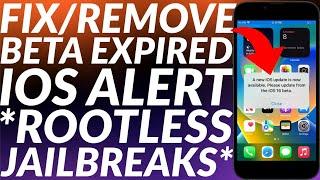 How to fix Beta Expired Alert iOS 16/15 | Rootless Jailbreaks | Get Rid of Beta Alert Notification