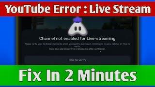 Turnip Channel Not Enable For Live Streaming || Turnip Youtube Error User Is Not Enable To Stream