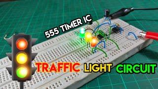 Traffic Light Circuit Using | 555 Timer IC | Led Projects.