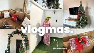 VLOGMAS 1 | putting up my Christmas tree, Christmas home decor & prep + Lagos wedding party