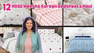 12 HUGE Bedsheet haul | cotton bedsheet haul amazon | Korean Bedsheet haul | Aesthetic bedsheet haul