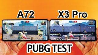 Samsung Galaxy A72 vs Poco X3 Pro PUBG MOBILE TEST - Snapdragon 720G vs Snapdragon 860 PUBG TEST