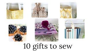 10 great gifts that are easy to sew. Sewing ideas. No patterns needed. Gifts your friends will love