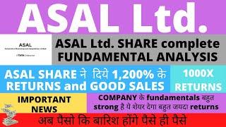 ASAL Share fundamental analysis and good sales | #asal share #asalstockprice #buyasal