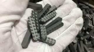 Production process of the tungsten carbide gripper inserts.