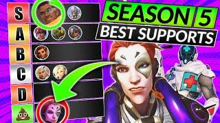 NEW SEASON 5 TIER LIST - BEST and WORST SUPPORT HEROES to Rank Up! - Overwatch 2 Ranked Guide