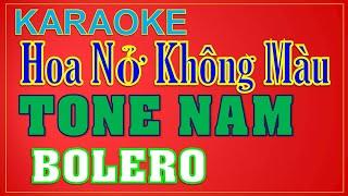 HOA NỞ KHÔNG MÀU - TONE NAM - KARAOKE Beat chậm