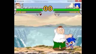 MUGEN Peter Griffin (me) VS Sonic The Hedgehog