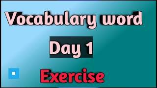 Day 1 vocabulary word with exercise || Jk spoken English