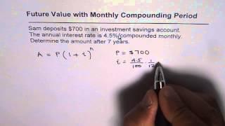 Future Value with Monthly Compounding Period