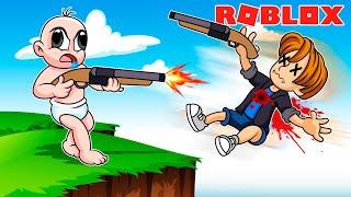 DISPARA A LA GENTE PARA TIRARLOS DEL MAPA  BEBE NOOB en Roblox