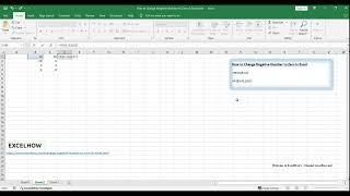 How to Change Negative Number to Zero in Excel