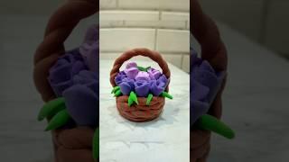 Diy flower basket | Clay art |#viral #shorts #clayart #diy