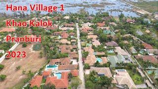 Drone view of Hana Village & surrounds, Khao Kalok, Pranburi, 2023. We have villas for sale here!