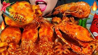 ASMR SPICY SEAFOOD BOIL *makanan laut pedas* 먹방 MUKBANG MASSIVE Eating Sounds