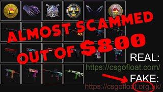 Fake CS:GO float website scam... (-$800)