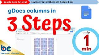 How to Create 2 or 3 Columns in Google Docs