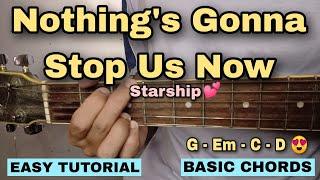 Nothing's Gonna Stop Us Now - Starship (SUPER EASY GUITAR TUTORIAL)