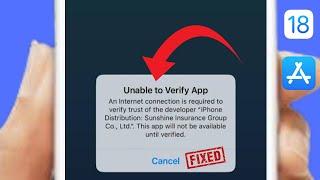 Fixed : Unable to verify app an internet connection is required iOS 18 Scarlet