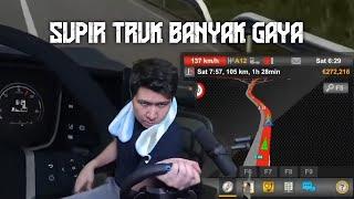 Supir truk satu ini banyak gaya