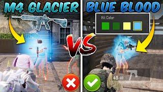 M4 Glacier vs Blue Blood Hit Effect (How I Got Blue Blood in PUBG Mobile) BEST BLOOD Color in PUBG!