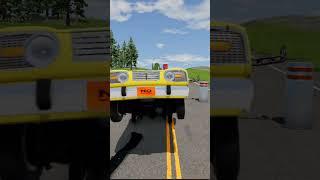 car vs chained bollard - beamng.drive