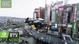 Photorealistic Flying Vehicles in Cyberpunk 2077 RTX 4090 Path Tracing MOD