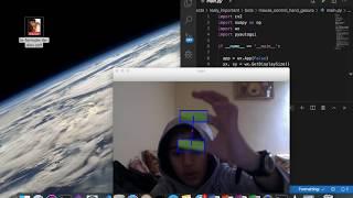 controlling mouse with hand gesture(Using Python and Opencv)