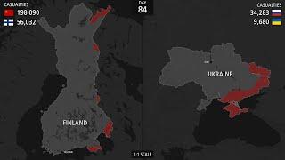 Finland & Ukraine Invasion - Day by Day Timelapse Comparison