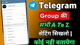 Telegram Group Kaise Banaye Full Setting Ke Sath | Telegram All Group Privacy Settings