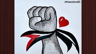 Palestine Drawing | Free Palestine Drawing | Pencil Sketch - Step By Step #palestine