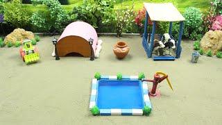 Build a Miniature Country Farm Diorama with Cow Barn and mini pool - Cattle Farm - Idea No 15