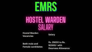 EMRS HOSTEL WARDEN RECRUITMENT 2023 | SALARY | #emrsrecruitmentnotification | #govtjobs | #ytshorts