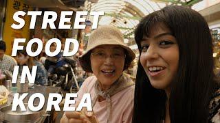 Indian girl tries korean street food! KOREA┃SEOUL┃INDIA ┃Gwangjang Market