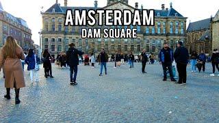  4K Walking at Dam Square, Amsterdam City Center Walk. October 2022