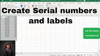 Create serial numbers and labels for incoming products in Excel.