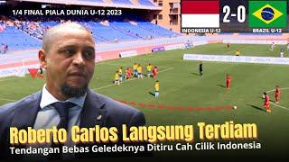 1/4 FINAL PIALA DUNIA U12 - Indonesia VS Brazil  Timnas U12 KANDASKAN Anak Didik Roberto Carlos 2-0
