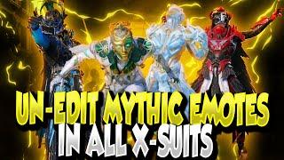 UN-EDIT Mythic Emotes in All X-Suits || Un Edit Mythic Emotes || PUBG Un Edit Emotes || Sarkar Editz