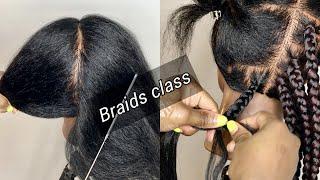 BRAIDS CLASS: Extend box braids, Borrow, Feedin, Maintain thickness + Grip roots | Unionbeauty hair