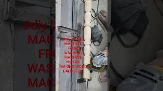 #diy LATHE MACHINE FROM WASHING MACHINE MOTOR MAKING WOOD BALUSTER