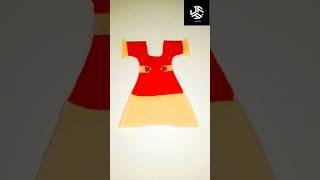 "Two-Tone Panel Frock Cutting Tutorial | Easy Contrast Frock Design"#fashion #shorts #frockcutting