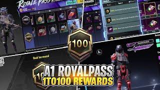 ROYAL PASS A1 |  1 TO 100RP LEAKS | RP  PRICE  RP FREE UPGRADE SKIN | FREE MATERIAL PUBGM