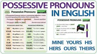 Possessive Pronouns in English | Mine, Yours, His, Hers, Ours, Theirs | Learn English