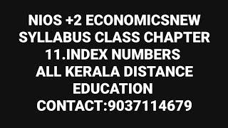 NIOS +2 ECONOMICS CHAPTER 1 INDEX NUMBERS